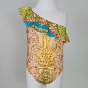 Versace Kids One Piece Swimsuit Barocco Goddess Print Bathing Suit | 2T | FLAWS